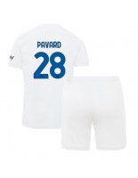 Inter Milan Benjamin Pavard #28 Vieraspaita Lasten 2023-24 Lyhythihainen (+ shortsit)